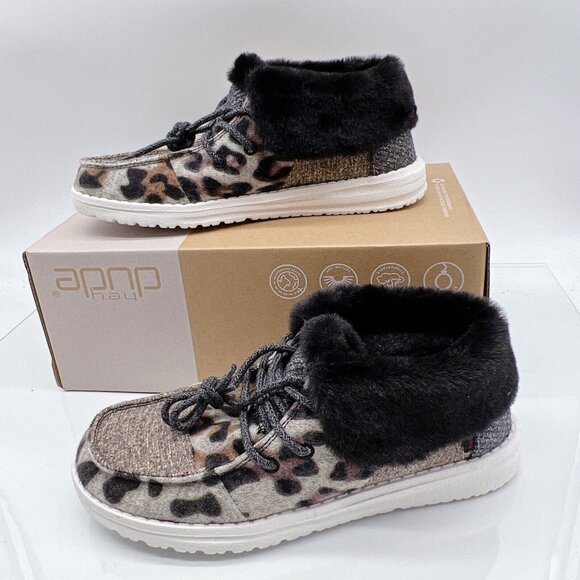 Hey Dude Britt Patchwork Java Gray Women's Comfort Shoes US / EU 36 - Faux Fur - Picture 4 of 12